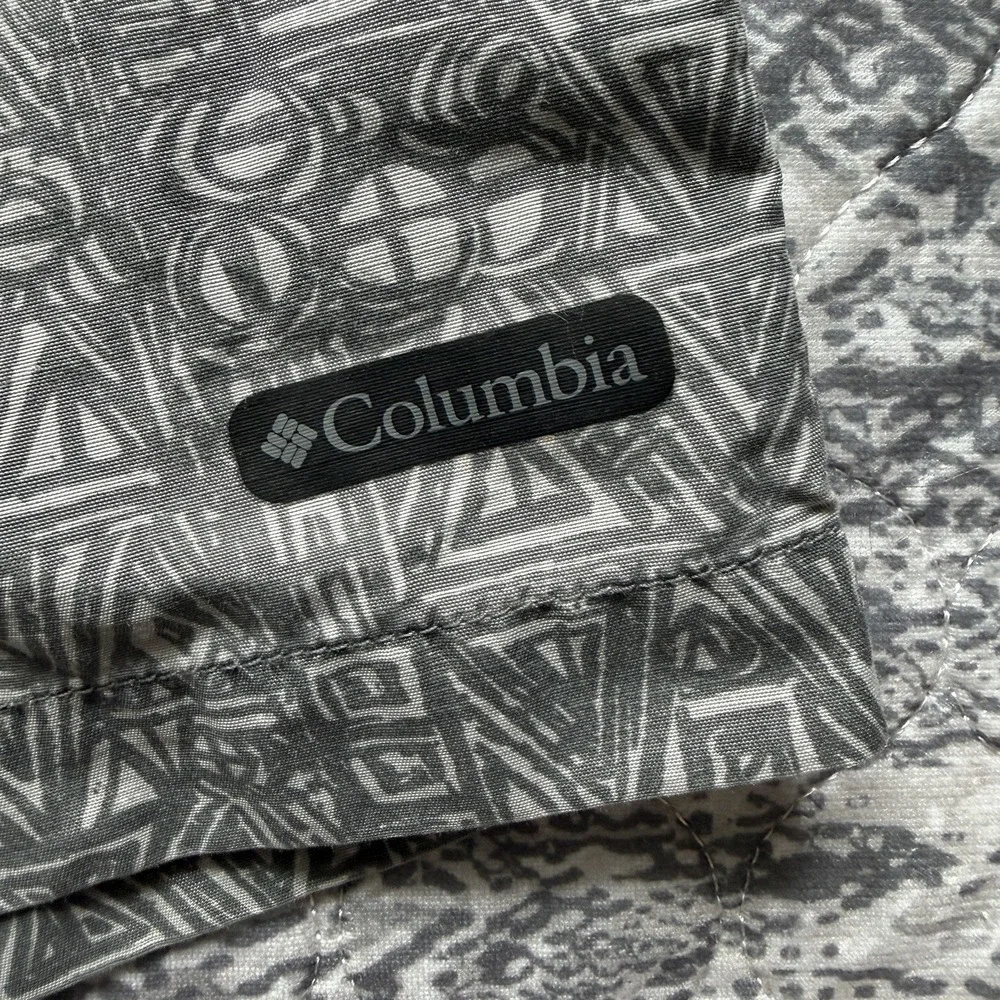 Columbia XCO Mens Gray Aztec Geometric Packable Cargo Swim Trunks Shorts L